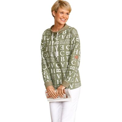 Sieh an! Sweatshirt khaki-ecru-bedruckt female 40 Sieh an! Sweatshirt khaki-ecru-bedruckt female 40