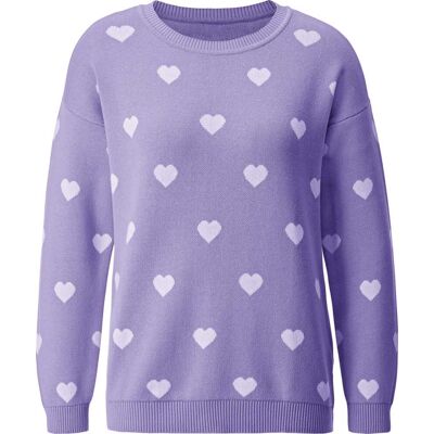 Sieh an! Langarm-Pullover lavendel-weiß-gemustert female 40 Sieh an! Langarm-Pullover lavendel-weiß-gemustert female 40