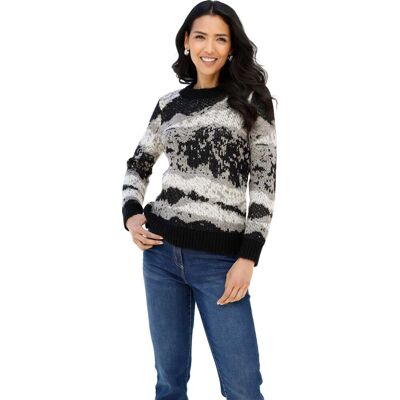 Sieh an! Jacquardpullover schwarz-ecru-gemustert female 42 Sieh an! Jacquardpullover schwarz-ecru-gemustert female 42