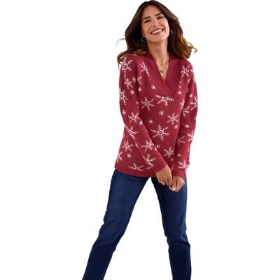 Sieh an! Langarm-Pullover kirsche-ecru female 44 Sieh an! Langarm-Pullover kirsche-ecru female 44
