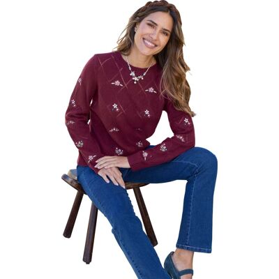 Sieh an! Ajourpullover bordeaux female 40 Sieh an! Ajourpullover bordeaux female 40
