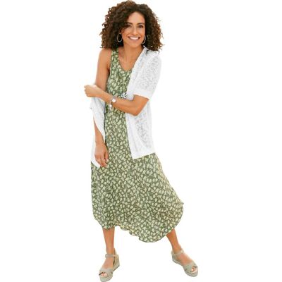 Sieh an! Druckkleid khaki-weiß-bedruckt female 48 Sieh an! Druckkleid khaki-weiß-bedruckt female 48