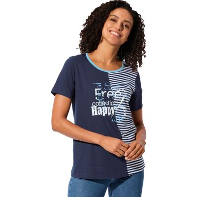 Sieh an! Rundhalsshirt marine-himmelblau-bedruckt female 42 Sieh an! Rundhalsshirt marine-himmelblau-bedruckt female 42