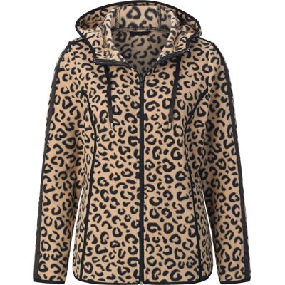 Sieh an! Fleecejacke camel-schwarz-bedruckt female 48 Sieh an! Fleecejacke camel-schwarz-bedruckt female 48