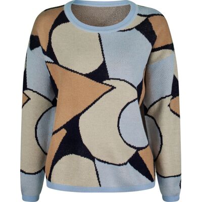 Sieh an! Jacquard-Pullover camel-hellblau-gemustert female 54 Sieh an! Jacquard-Pullover camel-hellblau-gemustert female 54