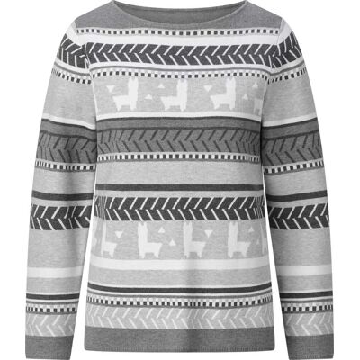 Sieh an! Jacquard-Pullover hellgrau-graphit-gemustert female 44 Sieh an! Jacquard-Pullover hellgrau-graphit-gemustert female 44