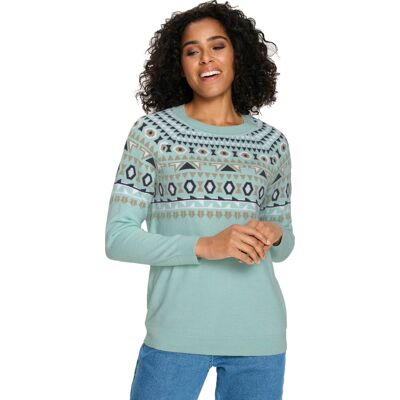 Sieh an! Norwegerpullover mint-ecru-gemustert female 50 Sieh an! Norwegerpullover mint-ecru-gemustert female 50