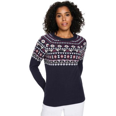 Sieh an! Norwegerpullover marine-ecru-gemustert female 50 Sieh an! Norwegerpullover marine-ecru-gemustert female 50