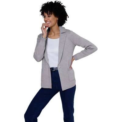 Sieh an! Jacquardstrickjacke steingrau-meliert female 40 Sieh an! Jacquardstrickjacke steingrau-meliert female 40
