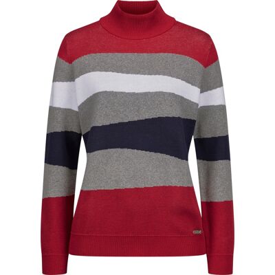 Sieh an! Langarm-Pullover grau-rot-gemustert female 52 Sieh an! Langarm-Pullover grau-rot-gemustert female 52