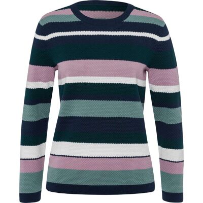 Sieh an! Streifenpullover dunkelblau-mauve-geringelt female 54 Sieh an! Streifenpullover dunkelblau-mauve-geringelt female 54