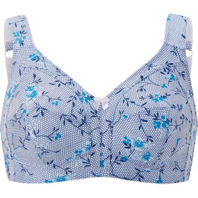Susa BH ohne Bügel weiß-bleu-bedruckt female 100G Susa BH ohne Bügel weiß-bleu-bedruckt female 100G