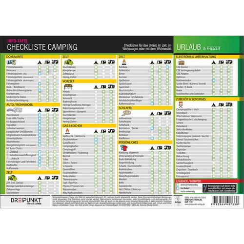 Schulze Media GmbH – Checkliste Camping: Checklisten für den Urlaub im Zelt, im Wohnwagen oder mit dem Wohnmobil