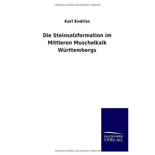 Karl Endriss – Die Steinsalzformation im Mittleren Muschelkalk Württembergs