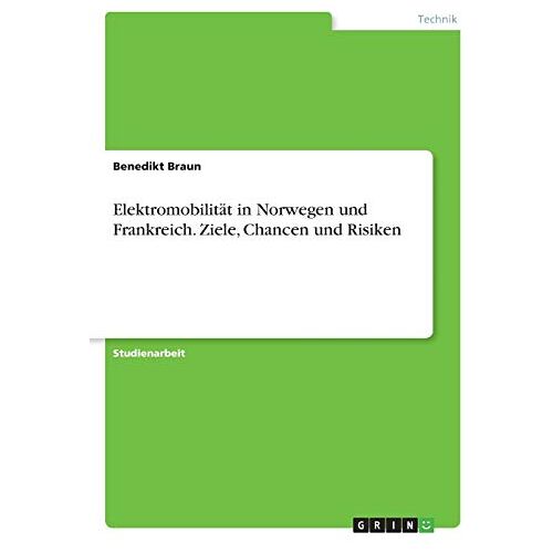 Benedikt Braun – Elektromobilität in Norwegen und Frankreich. Ziele, Chancen und Risiken