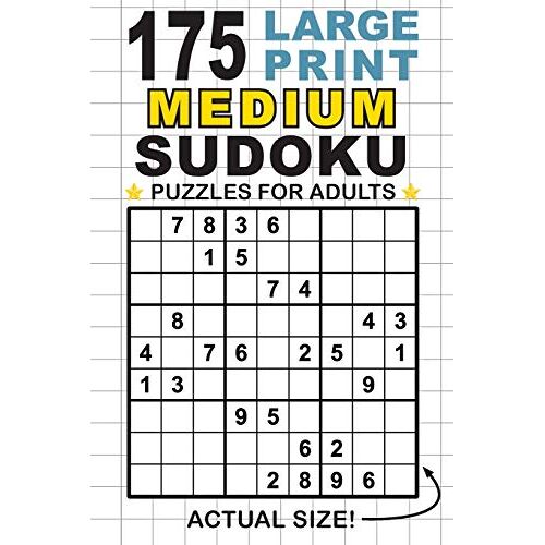 - 175 Large Print Medium Sudoku Puzzles for Adults: Only One Puzzle Per Page! (Pocket 6x9 Size)