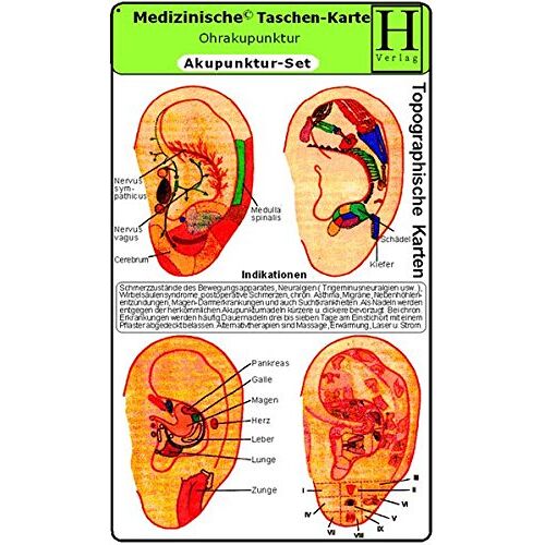 Hawelka Verlag - Akupunktur Set - Medizinische Taschen-Karte: Ohrakupunktur /Akupunktur Reizpunkte
