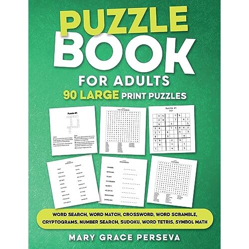 Perseva, Mary Grace - Puzzle Book for Adults: 90 Large Print Puzzles