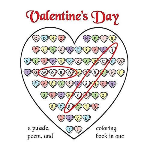 Puzzle Color - Valentine's Day Word Search: A Puzzle, Poem, and Coloring Book in One
