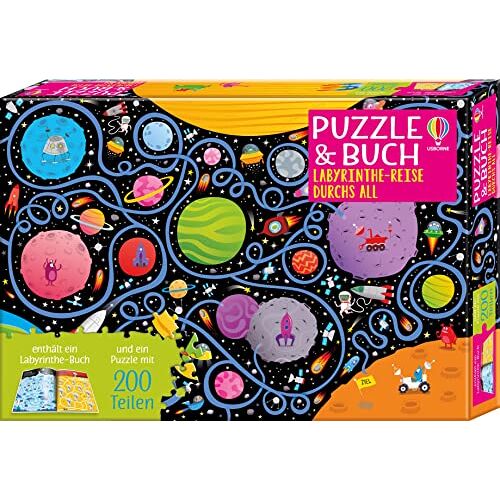 Sam Smith - Puzzle & Buch: Labyrinthe-Reise durchs All: Set aus 200-teiligem Weltraum-Puzzle und Labyrinthe-Buch – ab 6 Jahren (Puzzle-und-Buch-Reihe)