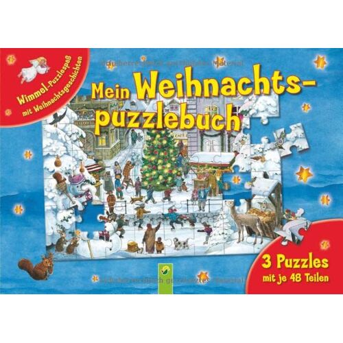 Bettina Menzel - Mein Weihnachts-Puzzlebuch. 3 Puzzles mit je 48 Teilen: Wimmeliger Puzzlespaß mit Weihnachtsgeschichten für Kinder ab 5 Jahren