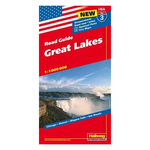 Hallwag – Hallwag USA Road Guide 03. Great Lakes 1 : 1 000 000: Straßenkarte. Road Maps. Index. National Parks. City Maps. Chicago, Detroit, Niagara Falls, Isle Royale