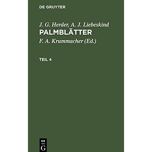 Herder, J. G. - Palmblätter, Teil 4, Palmblätter Teil 4