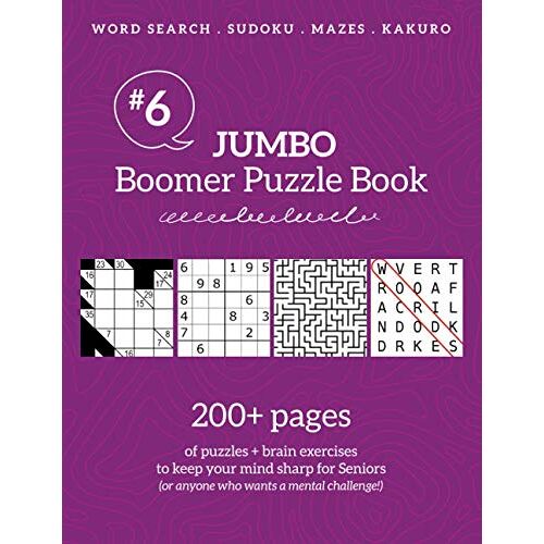 Boomer Press - Jumbo Boomer Puzzle Book #6: 200+ pages of puzzles & brain exercises to keep your mind sharp for Seniors (Boomer Puzzles)