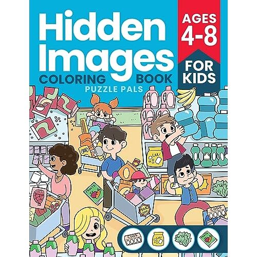 Puzzle Pals - Hidden Images: Puzzle Coloring Book For Kids Ages 4 to 8