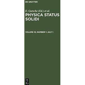 E. Gutsche - Physica status solidi, Volume 10, Number 1, July 1