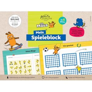 pen2nature - Die Maus - Mein Spieleblock: Über 80 Spielvorlagen für Kinder ab 6 Jahren   Nachhaltiger Soiel-Spaß auf 100% Recyclingpapier (pen2nature Die Maus)