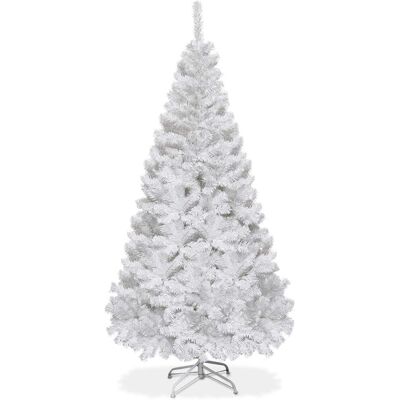 Costway Weißer Künstlicher Weihnachtsbaum 180cm - Weihnachtsbaum mit Metallständer Costway Weißer Künstlicher Weihnachtsbaum 180cm - Weihnachtsbaum mit Metallständer