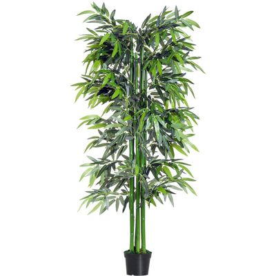 Outsunny Künstliche Pflanze, 180 cm Kunstpflanze, Künstlicher Bambusbaum, Grün Outsunny Künstliche Pflanze, 180 cm Kunstpflanze, Künstlicher Bambusbaum, Grün