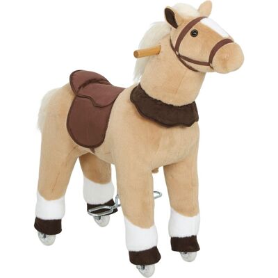 AIYAPLAY Reitpferd, Spielpferd zum Reiten mit Sattel Rollen 80 cm Stehpferd Braun AIYAPLAY Reitpferd, Spielpferd zum Reiten mit Sattel Rollen 80 cm Stehpferd Braun