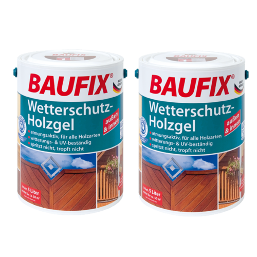 BAUFIX Wetterschutz-Holzgel ebenholz 5 L 2-er Set