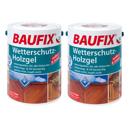 BAUFIX Wetterschutz-Holzgel kiefer 5 L 2-er Set