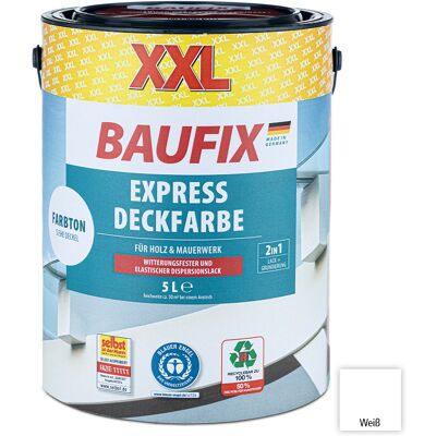 Baufix XXL-Express-Deckfarbe 5 Liter - Weiß Baufix XXL-Express-Deckfarbe 5 Liter - Weiß