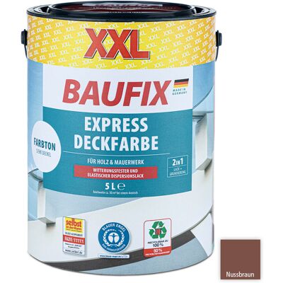 Baufix XXL-Express-Deckfarbe 5 Liter - Nussbraun Baufix XXL-Express-Deckfarbe 5 Liter - Nussbraun