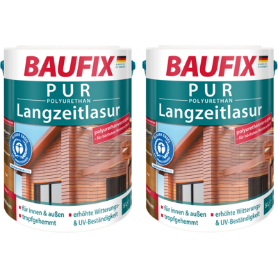 Baufix PUR-Langzeitlasur kiefer 5 L 2er Set Baufix PUR-Langzeitlasur kiefer 5 L 2er Set