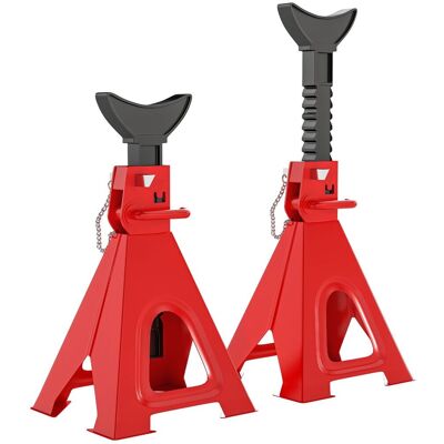 HOMCOM Unterstellbock 6 Tonnen Traglast 2 Stück Stützbock inkl Sicherungssplint HOMCOM Unterstellbock 6 Tonnen Traglast 2 Stück Stützbock inkl Sicherungssplint