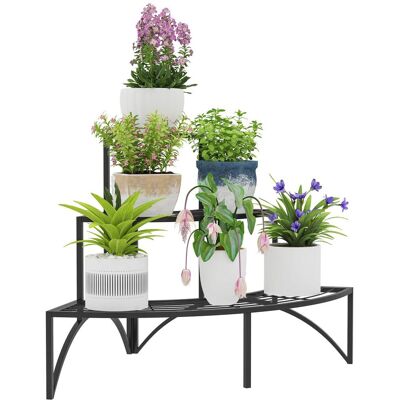 Outsunny Pflanzenständer 3-Etagen, Blumenständer für Innen Außen, Pflanzenregal Outsunny Pflanzenständer 3-Etagen, Blumenständer für Innen Außen, Pflanzenregal