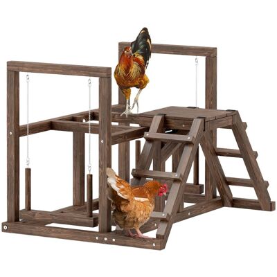 PawHut Hühner-Spielgerüst aus Holz mit Hühnerstangen, Schaukel, Leiter, Plattformen PawHut Hühner-Spielgerüst aus Holz mit Hühnerstangen, Schaukel, Leiter, Plattformen