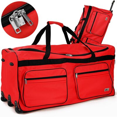 Casaria Deuba XXL Reisetasche + Trolleyfunktion Rot Casaria Deuba XXL Reisetasche + Trolleyfunktion Rot