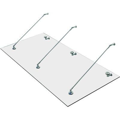 HOMCOM Glasvordach mit gehärtetem Glas und Edelstahl - ca. 200 x 90 cm HOMCOM Glasvordach mit gehärtetem Glas und Edelstahl - ca. 200 x 90 cm