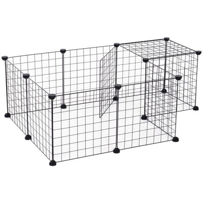 PawHut - Freilaufgehege - Black - Kleintierunterstand PawHut - Freilaufgehege - Black - Kleintierunterstand