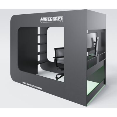 Phoenix MINECRAFT - Kojenbett, Hochbett 120x200cm, Gaming Möbel mit dunklem Design Phoenix MINECRAFT - Kojenbett, Hochbett 120x200cm, Gaming Möbel mit dunklem Design