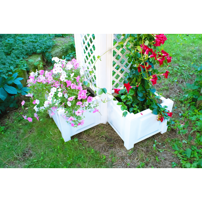 KHW KHW Pflanzkasten mit Spalier 43 cm, weiß - 2er Set KHW KHW Pflanzkasten mit Spalier 43 cm, weiß - 2er Set