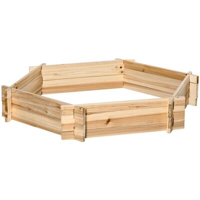 Outsunny Hochbeet sechseckig DIY Pflanzkübel Pflanzkasten aus Holz Natur Outsunny Hochbeet sechseckig DIY Pflanzkübel Pflanzkasten aus Holz Natur