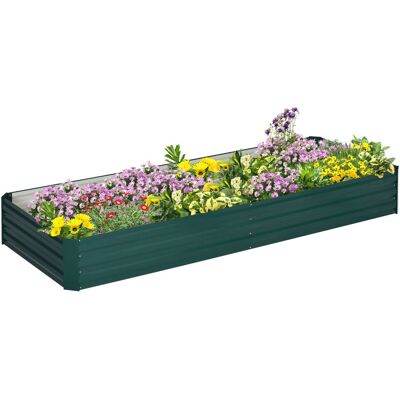 Outsunny Hochbeet aus Stahl, 241 x 90,5 x 30 cm Pflanzkasten, Pflanzkübel Outsunny Hochbeet aus Stahl, 241 x 90,5 x 30 cm Pflanzkasten, Pflanzkübel