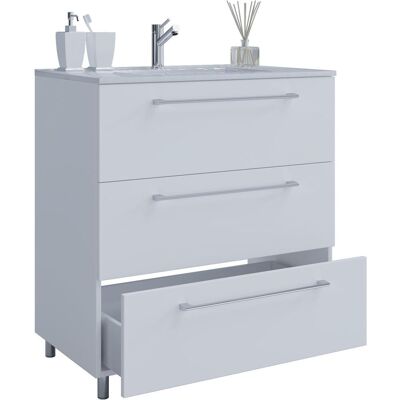 VCM 2-teiliges Badezimmer-Set Weiß - Badezimmermöbel VCM 2-teiliges Badezimmer-Set Weiß - Badezimmermöbel